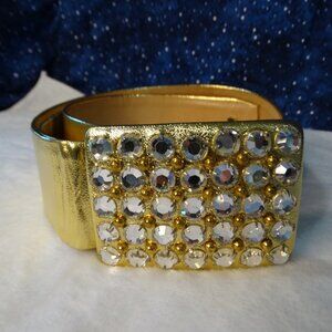 Vintage Calderon Gold Belt with Rhinestone Buckle Size S to M